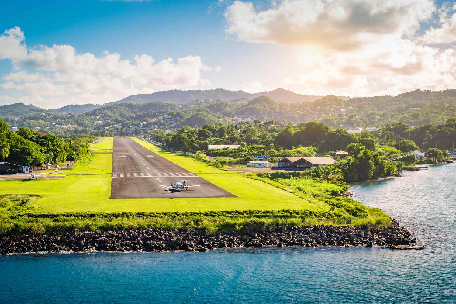 Hewanorra International Airport runway in Saint Lucia