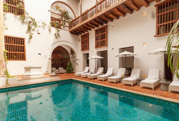 Colonial courtyard boutique hotel with pool in Cartagena's old city