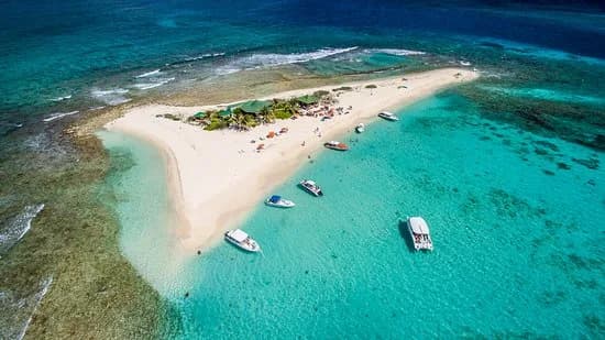 Sailboats and beach bars on Road Bay at Sandy Ground, Anguilla