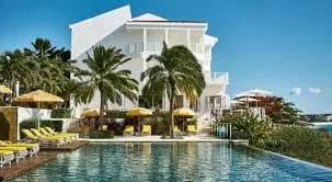 Beachfront resorts on Meads Bay, Anguilla's west coast