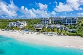 Small hotels above the white sand of Shoal Bay East, Anguilla