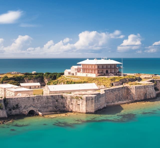 Royal Naval Dockyard waterfront and fortifications in Bermuda