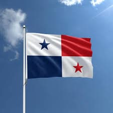 Flag of Panama, with a white field divided into quarters bearing a blue and a red star