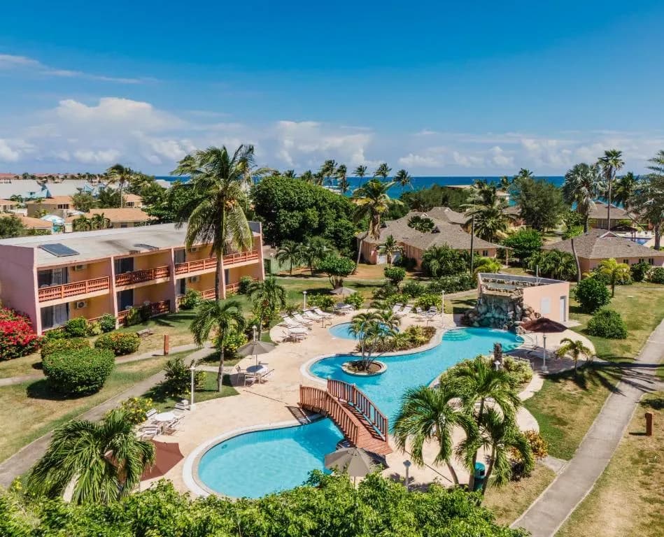 Resorts and beach at Frigate Bay, St. Kitts