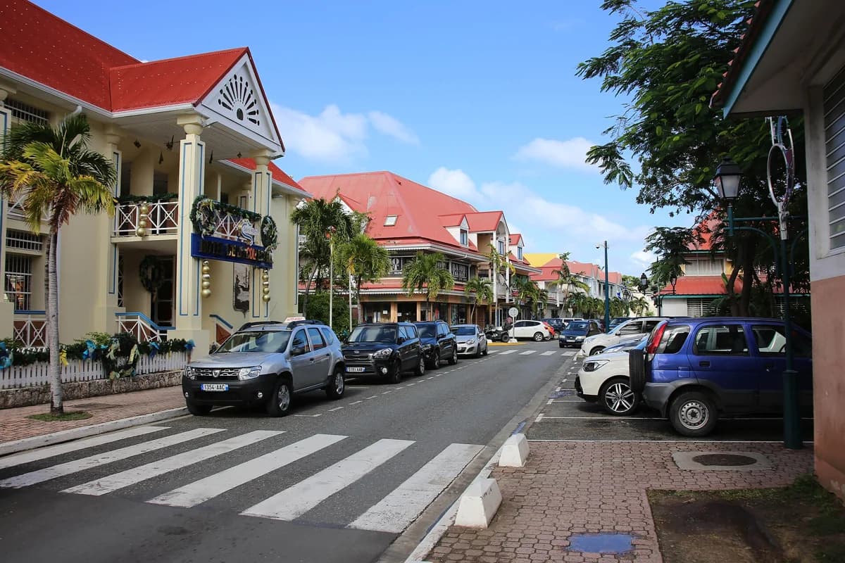 Shops and a street in Marigot, French Saint-Martin
