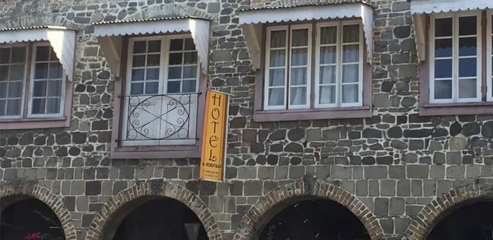 Historic hotel facade in Kingstown, Saint Vincent