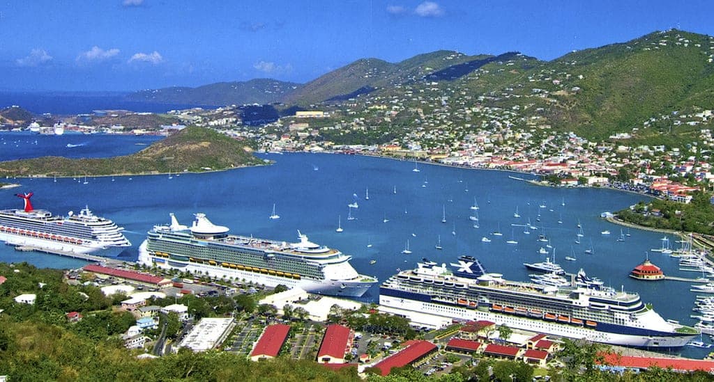 Charlotte Amalie harbor and cruise ships, St. Thomas