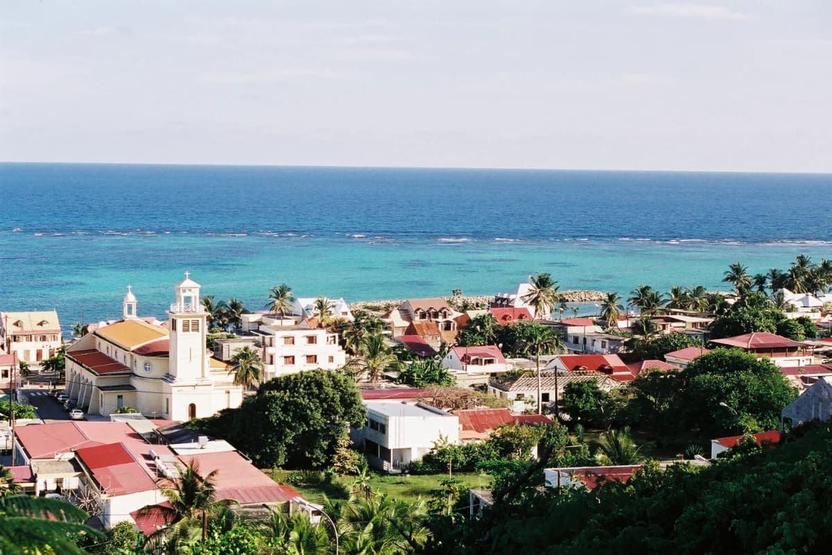 Village street on Marie-Galante, Guadeloupe