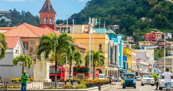 Colorful Kingstown street scene, St. Vincent