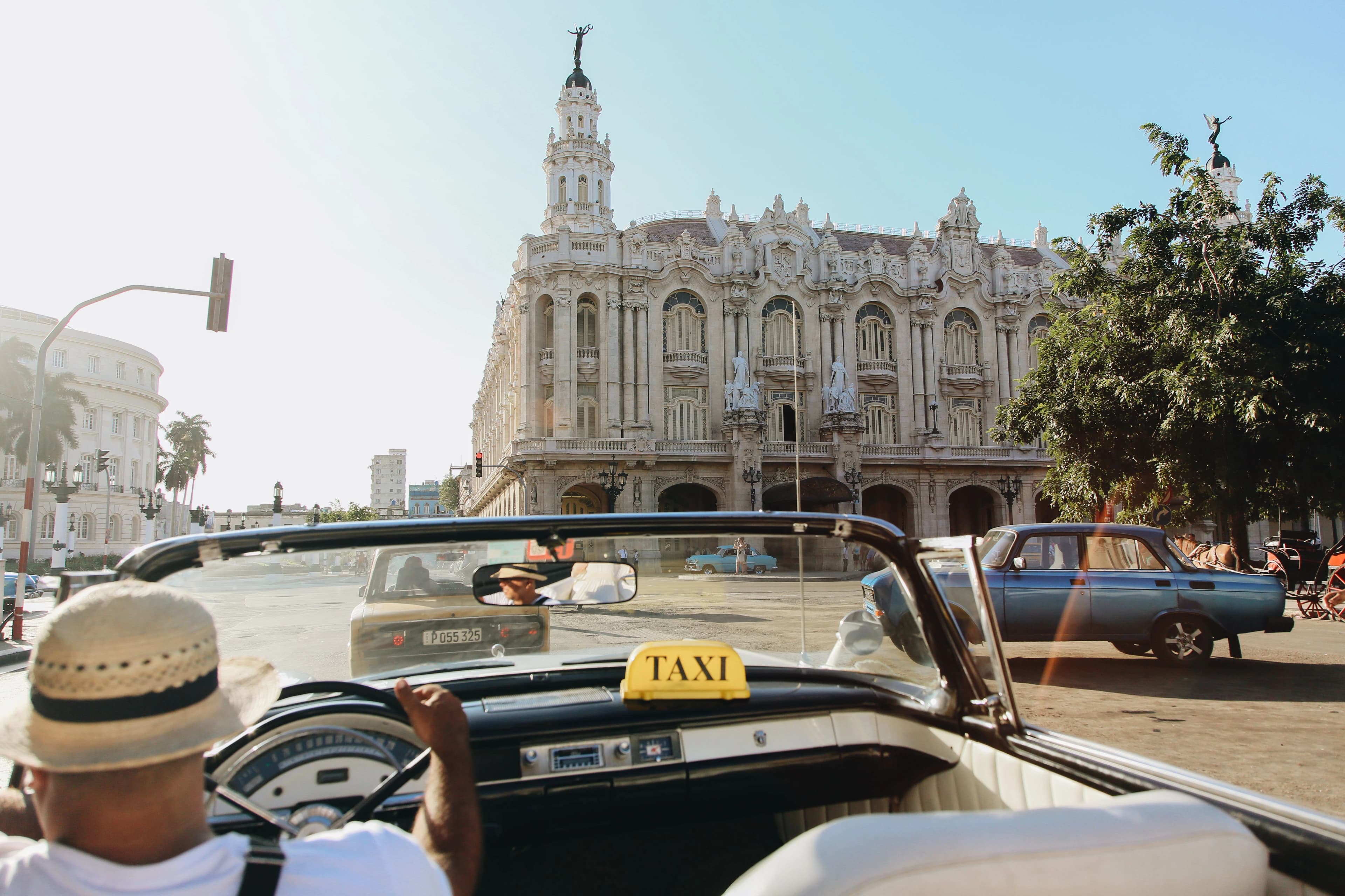 Classic Caribbean taxi cab ready for airport and cruise port transfers