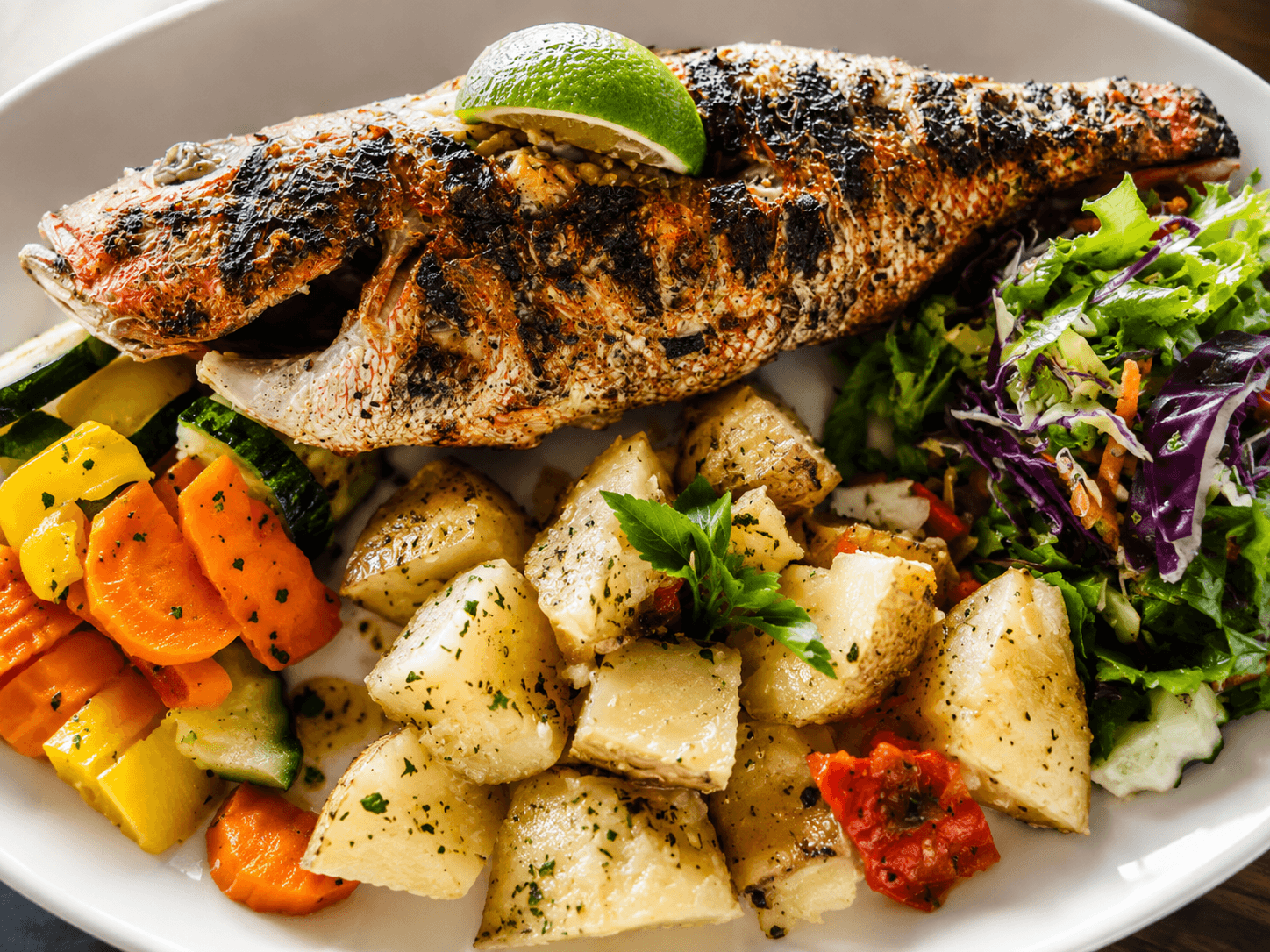 Whole Red Snapper Cooked with Garlic Butter